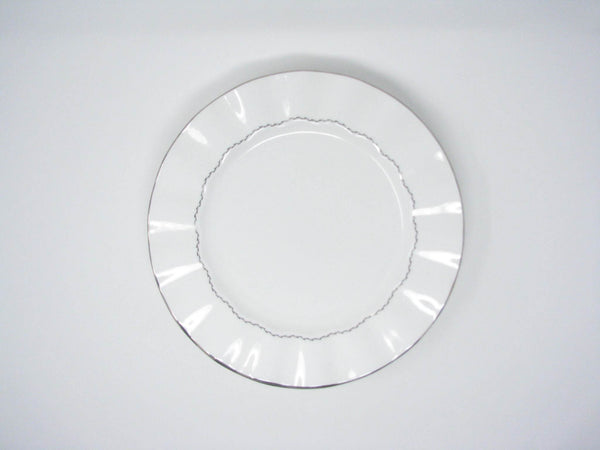 edgebrookhouse - Mikasa Platinum Ring Dinner Plates with Platinum Detail and Ruffle Edge - Set of 4