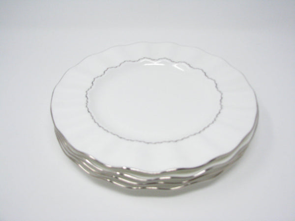 edgebrookhouse - Mikasa Platinum Ring Salad Plates with Platinum Detail and Ruffle Edge - Set of 4
