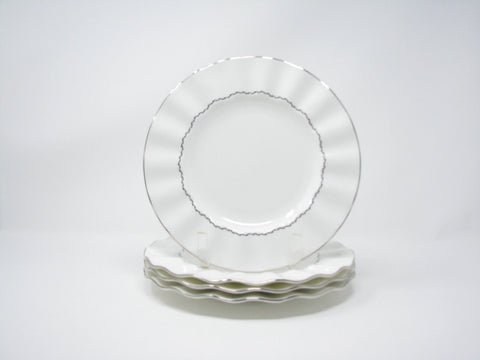 edgebrookhouse - Mikasa Platinum Ring Salad Plates with Platinum Detail and Ruffle Edge - Set of 4
