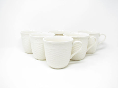 edgebrookhouse - Mikasa Stone Manor White Mugs with Basket Weave Design - Set of 6