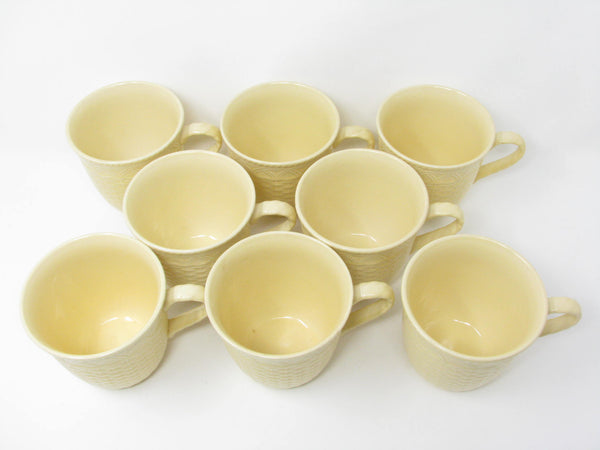 edgebrookhouse - Mikasa Stone Manor Saffron Yellow Mugs with Basket Weave Design - Set of 8