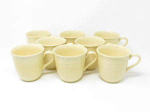 edgebrookhouse - Mikasa Stone Manor Saffron Yellow Mugs with Basket Weave Design - Set of 8
