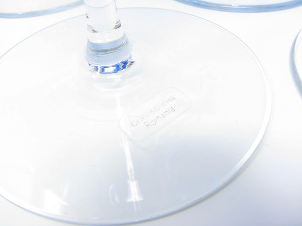 edgebrookhouse - Modern Crate & Barrel Cobalt Blue Fluted Champagne Glasses Made in Romania - 12 Pieces