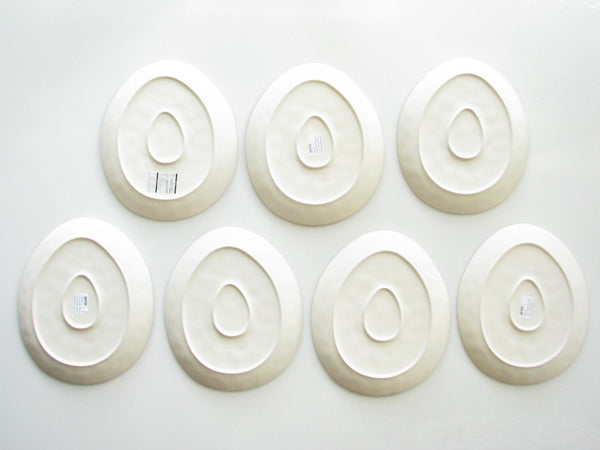 edgebrookhouse - Modern Gaia Organic Shaped Stoneware Plates with Crackle Glaze Mix Match - Set of 7