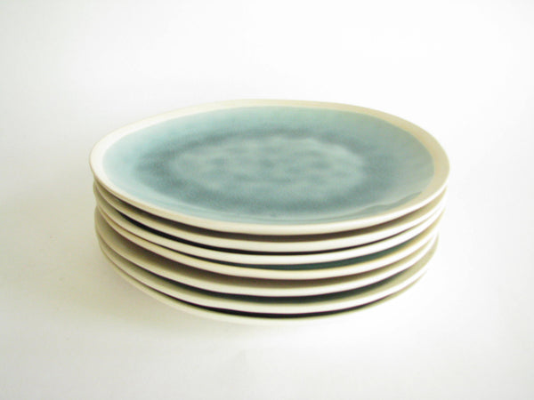edgebrookhouse - Modern Gaia Organic Shaped Stoneware Plates with Crackle Glaze Mix Match - Set of 7
