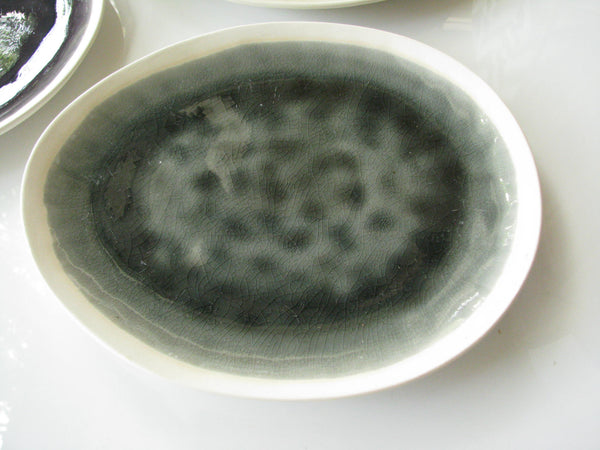 edgebrookhouse - Modern Gaia Organic Shaped Stoneware Plates with Crackle Glaze Mix Match - Set of 7