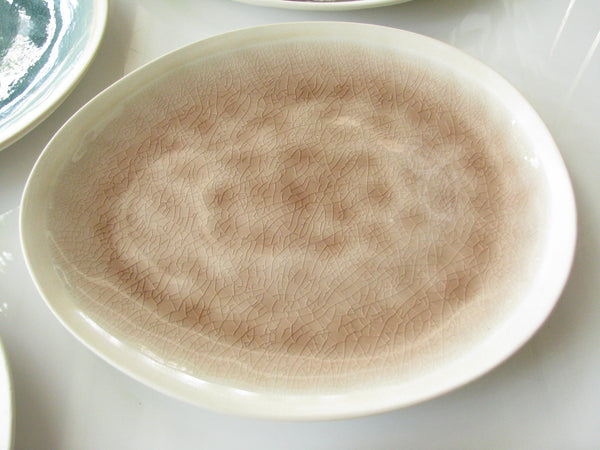 edgebrookhouse - Modern Gaia Organic Shaped Stoneware Plates with Crackle Glaze Mix Match - Set of 7