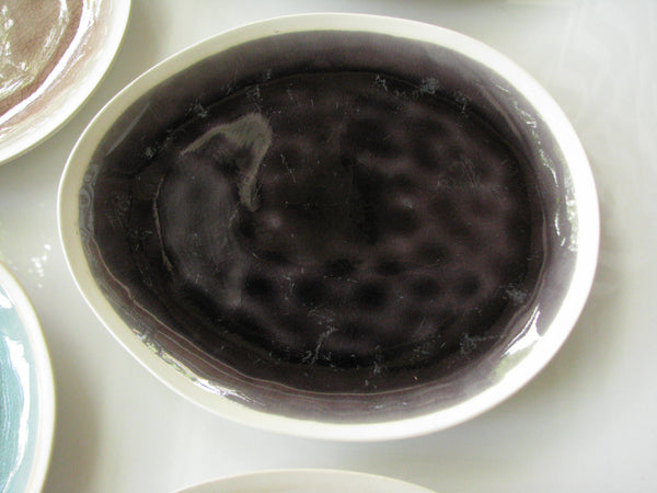 edgebrookhouse - Modern Gaia Organic Shaped Stoneware Plates with Crackle Glaze Mix Match - Set of 7