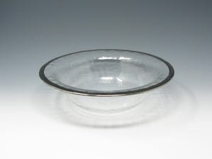 edgebrookhouse - Modern Textured Glass Serving Bowl with Platinum Rim
