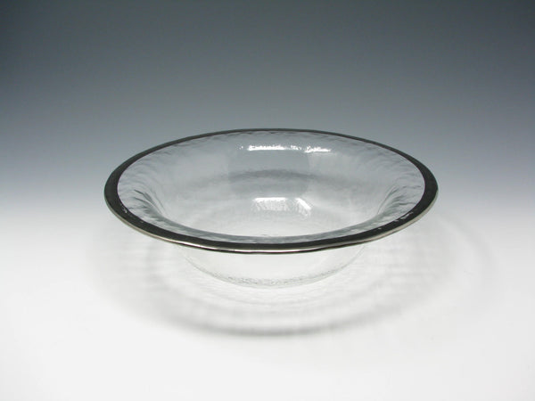 edgebrookhouse - Modern Textured Glass Serving Bowl with Platinum Rim
