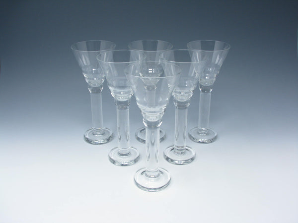 edgebrookhouse - Modern Clear Glass Martini or Liquor Glasses with Thick Stem - 6 Pieces