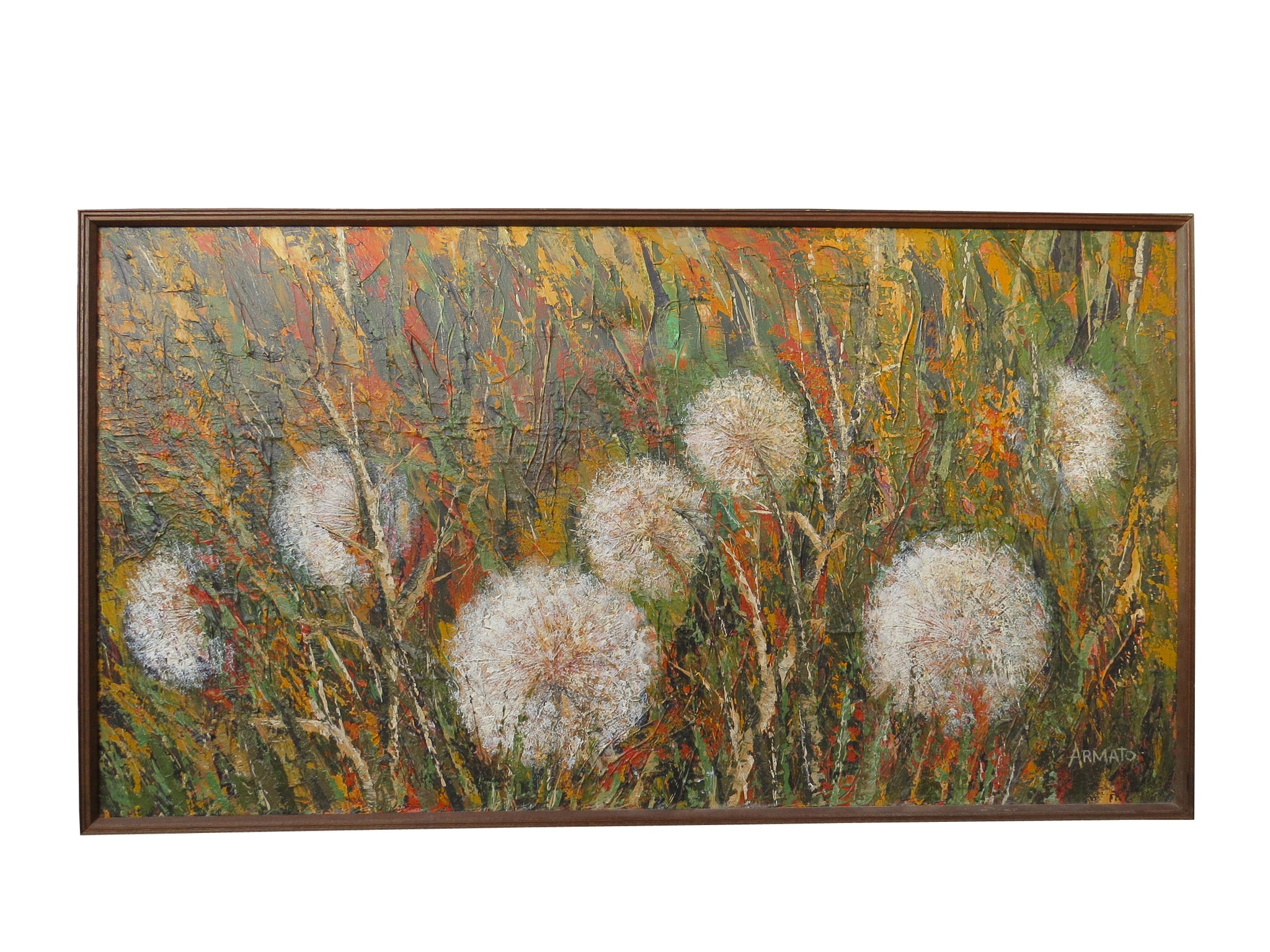 edgebrookhouse - Modern Impressionistic Oil on Canvas Signed Armato - Dandelion Field