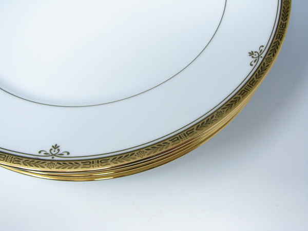 edgebrookhouse - Noritake Buckingham Gold Dinner Plates with Gold Encrusted Band- 4 Pieces