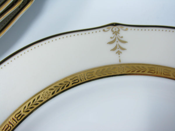 edgebrookhouse - Noritake Buckingham Gold Salad Plates with Gold Encrusted Band - 7 Pieces