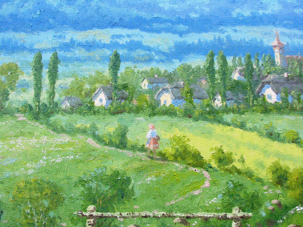 edgebrookhouse - Oil on Canvas Impressionist Landscape by Hungarian Artist Ime Nemethi 1900-1980