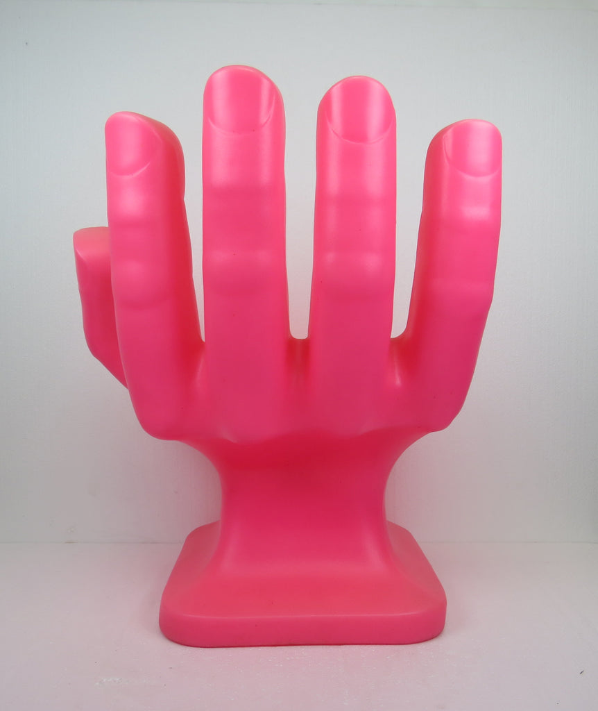 1980s Vintage Pink Hollow Molded Right Plastic Hand Chair With Cupholder  Thumb