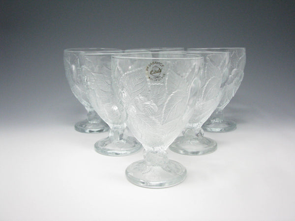 edgebrookhouse - Pasabahce Water Goblets Glasses with Embossed Fruit Leaves - Set of 6