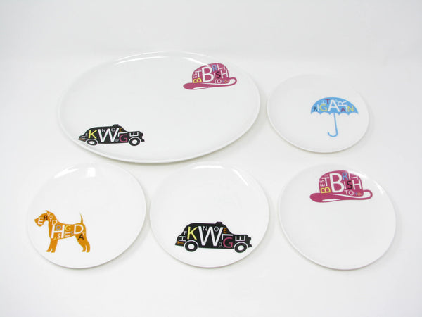 edgebrookhouse - Royal Doulton Pop in For Drinks Happy Hour, Snack or Dessert Set - 5 Pieces