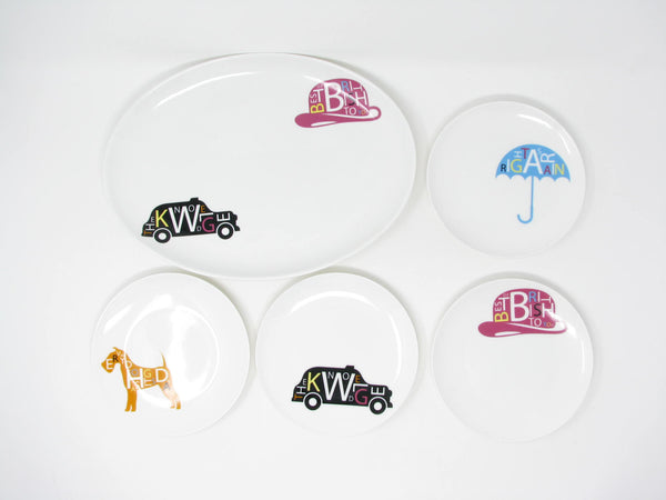 edgebrookhouse - Royal Doulton Pop in For Drinks Happy Hour, Snack or Dessert Set - 5 Pieces