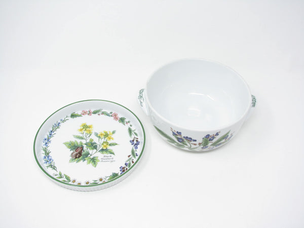 edgebrookhouse - Vintage 1990s Royal Worcester Herbs Sage Black Mustard Porcelain Casserole Dish and Small Quiche Tart - 2 Pieces