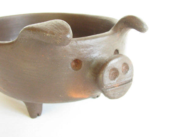 edgebrookhouse - Rustic Pomaire Clay Pottery Pig Shaped Serving Dish Made in Chile