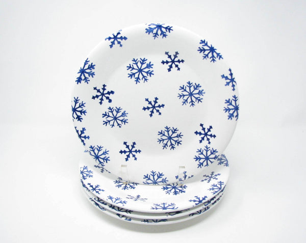 edgebrookhouse - San Marciano Ceramiche Hand-Painted Snowflake Dinner Plates - Set of 4