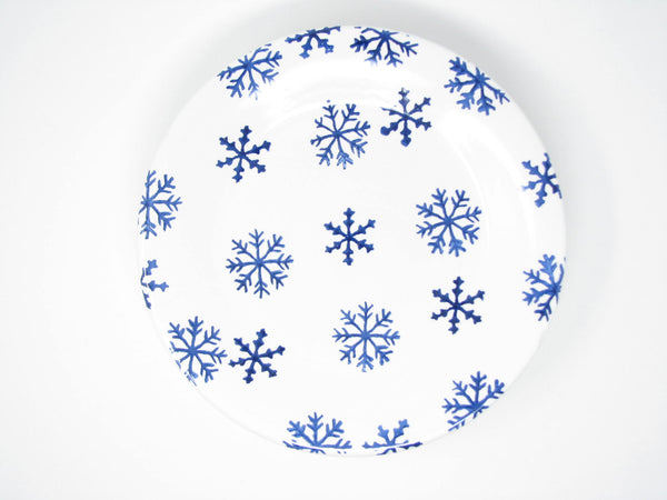 edgebrookhouse - San Marciano Ceramiche Hand-Painted Snowflake Dinner Plates - Set of 4
