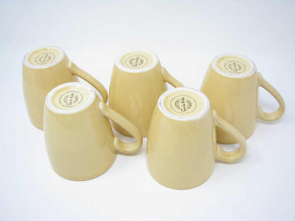 edgebrookhouse - Sur La Table Miel Yellow Stoneware Mugs Made in Portugal - 5 Pieces