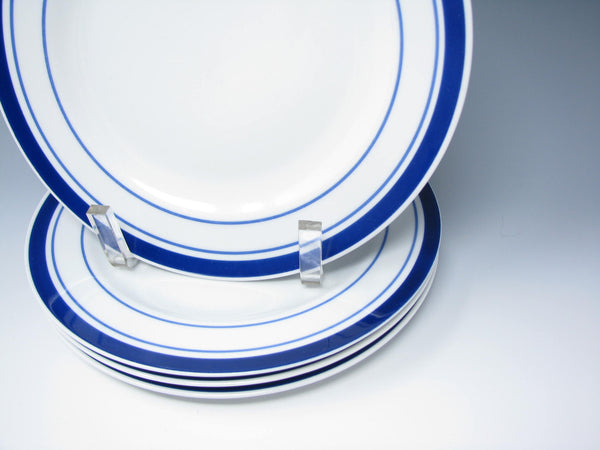 edgebrookhouse - Tognana Italy Porcelain Salad Plates with Blue Trim - 4 Pieces