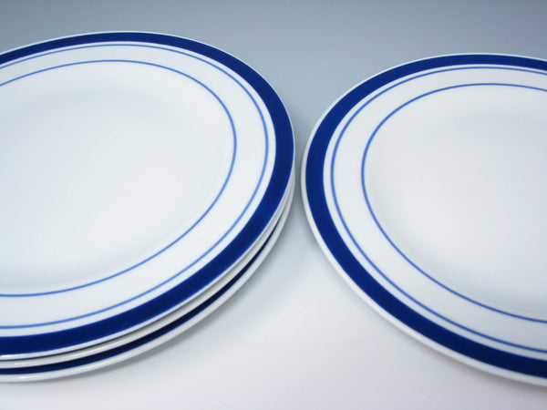 edgebrookhouse - Tognana Italy Porcelain Salad Plates with Blue Trim - 4 Pieces