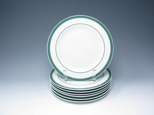 edgebrookhouse - Tognana Italy Porcelain Salad Plates with Green Trim - 7 Pieces