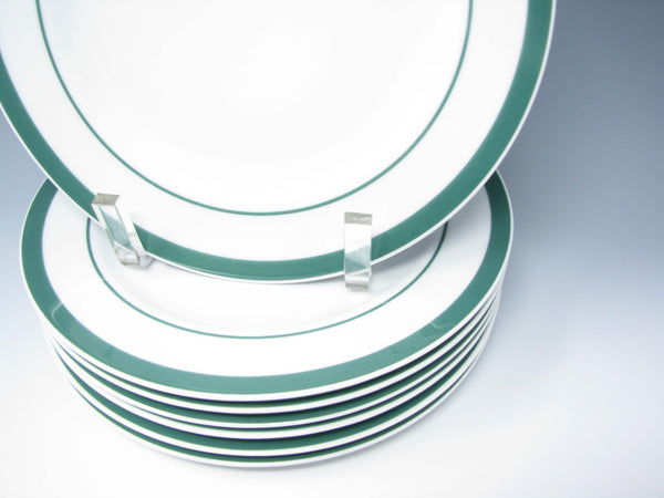 edgebrookhouse - Tognana Italy Porcelain Salad Plates with Green Trim - 7 Pieces
