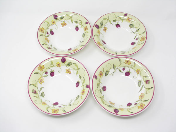 edgebrookhouse - Tracy Porter Sweet Briar Rose Ceramic Bowls with Berry and Butterfly Pattern - 4 Pieces