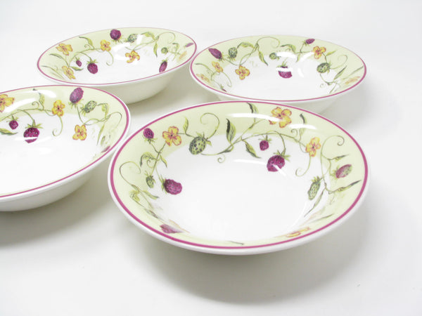 edgebrookhouse - Tracy Porter Sweet Briar Rose Ceramic Bowls with Berry and Butterfly Pattern - 4 Pieces