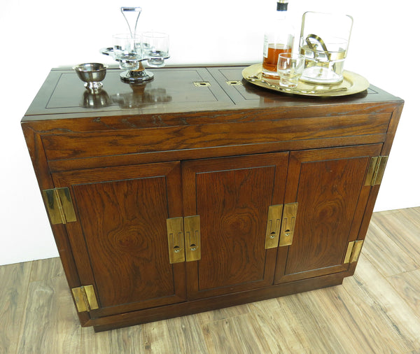 edgebrookhouse - vintage henredon extendable rolling bar cabinet