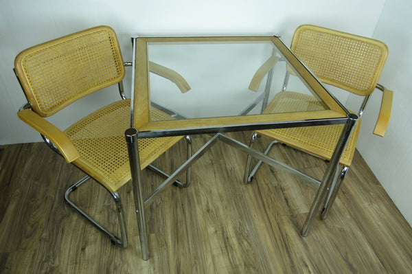 edgebrookhouse - vintage italian marcel breuer cesca style table and armchairs dinette set