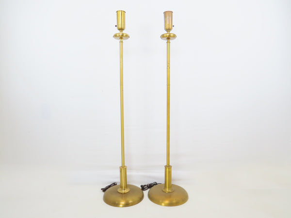edgebrookhouse - Vintage 1940s Art Deco Solid Brass Floor Lamp Torcheres - a Pair