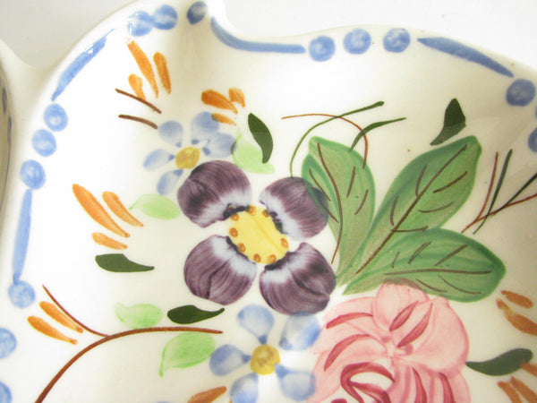 edgebrookhouse - Vintage 1940s Southern Pottery Blue Ridge Irresistible Martha Floral Trefoil Snack Tray