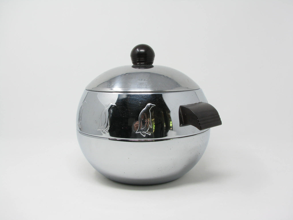 Vintage 1940s West Bend Stainless Steel Penguin Ice Bucket / Hot Serve