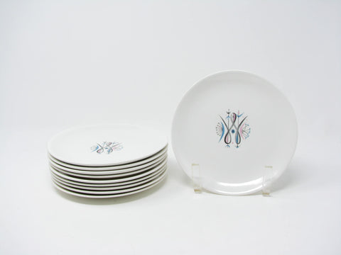 edgebrookhouse - Vintage 1950s Anton Refregier for Paden City Pottery Calligraphy Bread Plates - 10 Pieces