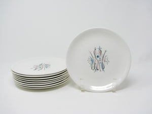 edgebrookhouse - Vintage 1950s Anton Refregier for Paden City Pottery Calligraphy Salad Plates - 9 Pieces