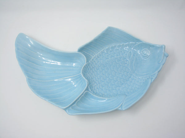 edgebrookhouse - Vintage 1950s JAE of California Large Turquoise Koi Fish Shaped Pottery Platter