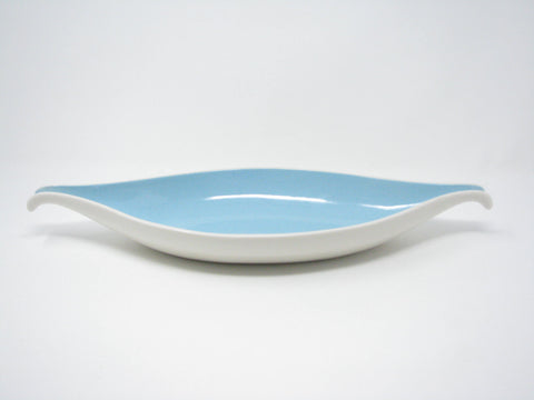 edgebrookhouse - Vintage 1950s John Gilkes Taylorton White Turquoise Gondola Shaped Bread Tray Serving Dish
