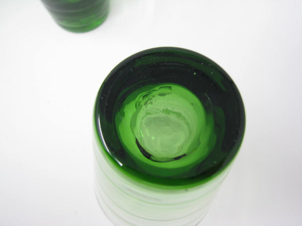 edgebrookhouse - Vintage 1950s Libbey Ripple Green Glass Tumblers or Hiballs - Set of 6