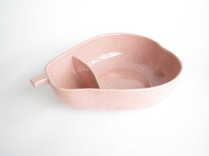edgebrookhouse - Vintage 1950s Pfaltzgraff Speckled Pink Pear Shaped Divided Serving Bowl