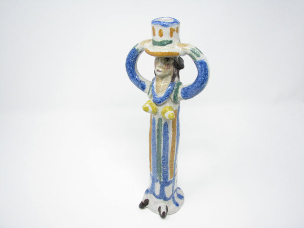 edgebrookhouse - Vintage 1950s Salvatore Procida for Vietri Italy Pottery Figurine of Woman with Hat
