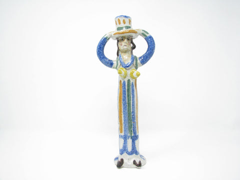 edgebrookhouse - Vintage 1950s Salvatore Procida for Vietri Italy Pottery Figurine of Woman with Hat