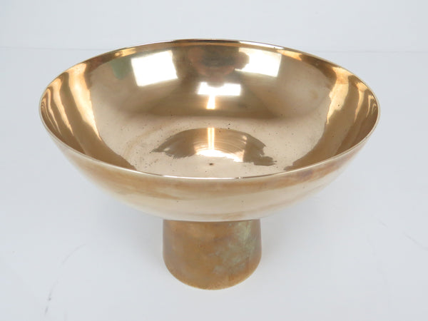 edgebrookhouse - Vintage 1950s Solid Brass Pedestal Bowl Made from Post Korean War Shell Casings