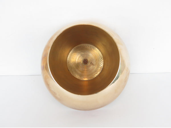 edgebrookhouse - Vintage 1950s Solid Brass Pedestal Bowl Made from Post Korean War Shell Casings