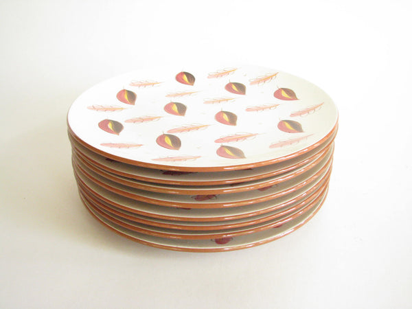 edgebrookhouse - Vintage 1950s Stangl Windfall Hand-Painted Pottery Dinner Plates - Set of 8